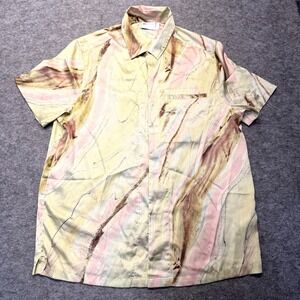 ASOS Button Up Shirt Men's Small Multi Marble Regular Fit Short Sleeve Collared